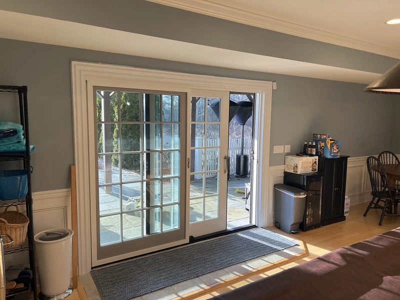 Custom interior trim on a Pella Architect door
